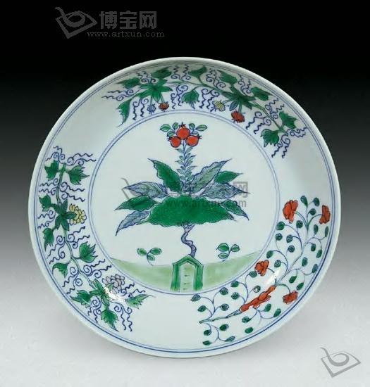 Kangxi imitation flower tray Chenghua doucai