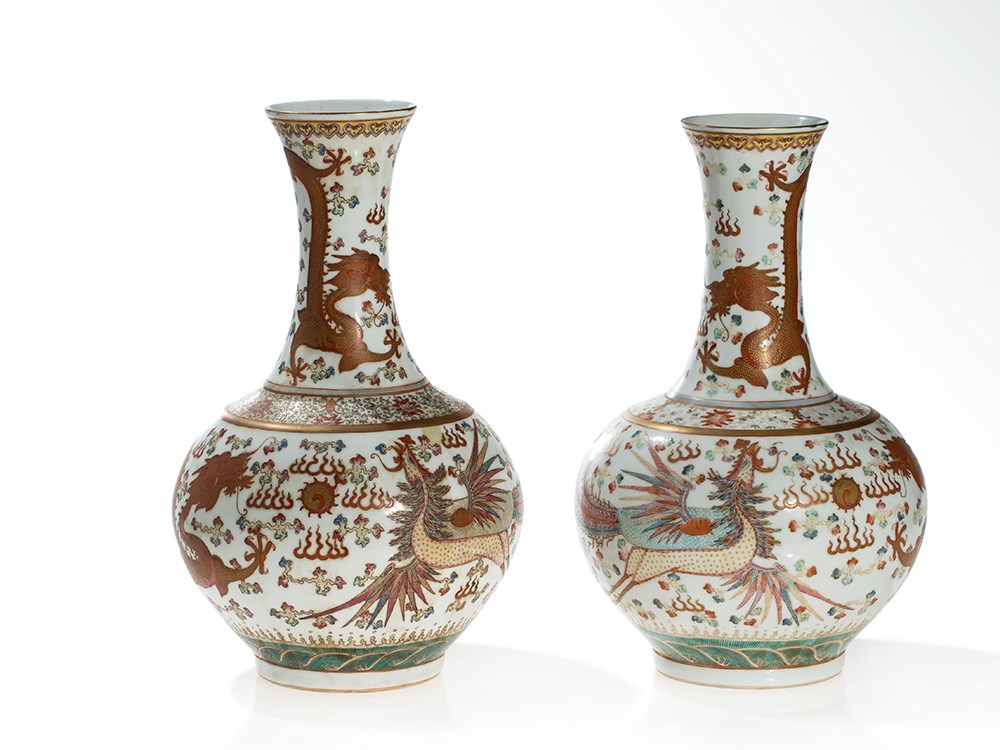 Porcelain, with multi-colored enamels, iron red and gold