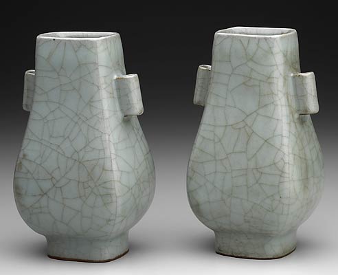 Title:Celadon Vase, one of a pair Date:Sung dynasty Medium:Kuan ware High-fired stoneware with blue-green glaze and induced crackle Dimensions:H.5-5/8 x W.3-1/4 x D.2-3/4 in. Creation Place:Asia, China